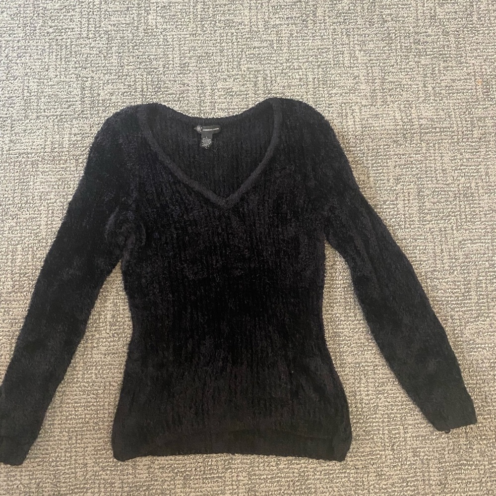 INC International Concepts Vintage Black V-Neck Sweater